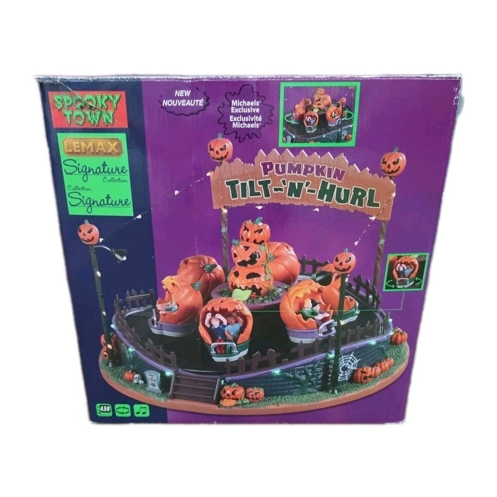 Lemax Spooky Town Pumpkin Tilt-n-Hurl, Lights And Sound
